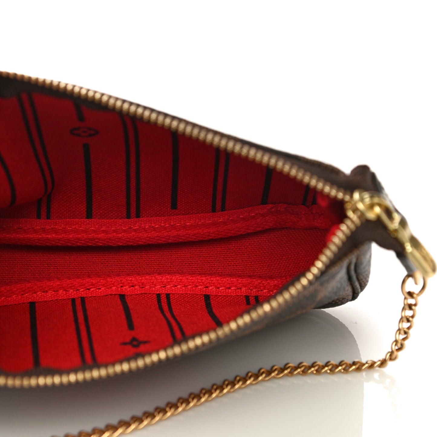 Damier Ebene Complice Trunks and Bags Mini Pochette Accessories Red