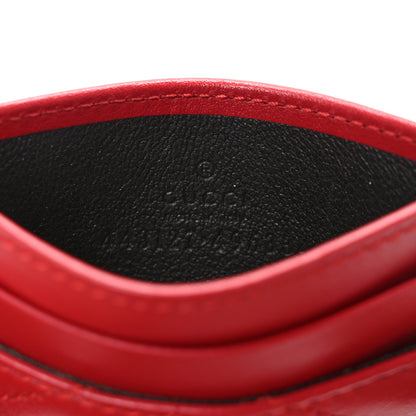 Gucci Calfskin Matelasse GG Marmont Card Holder Hibiscus Red 6 of 6