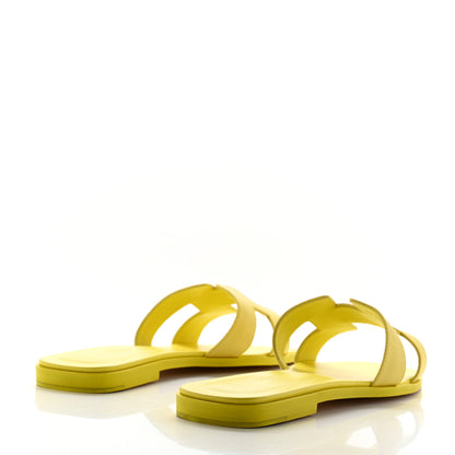 Hermes Epsom Oran Sandals 39.5 Jaune Curcuma 4 of 9