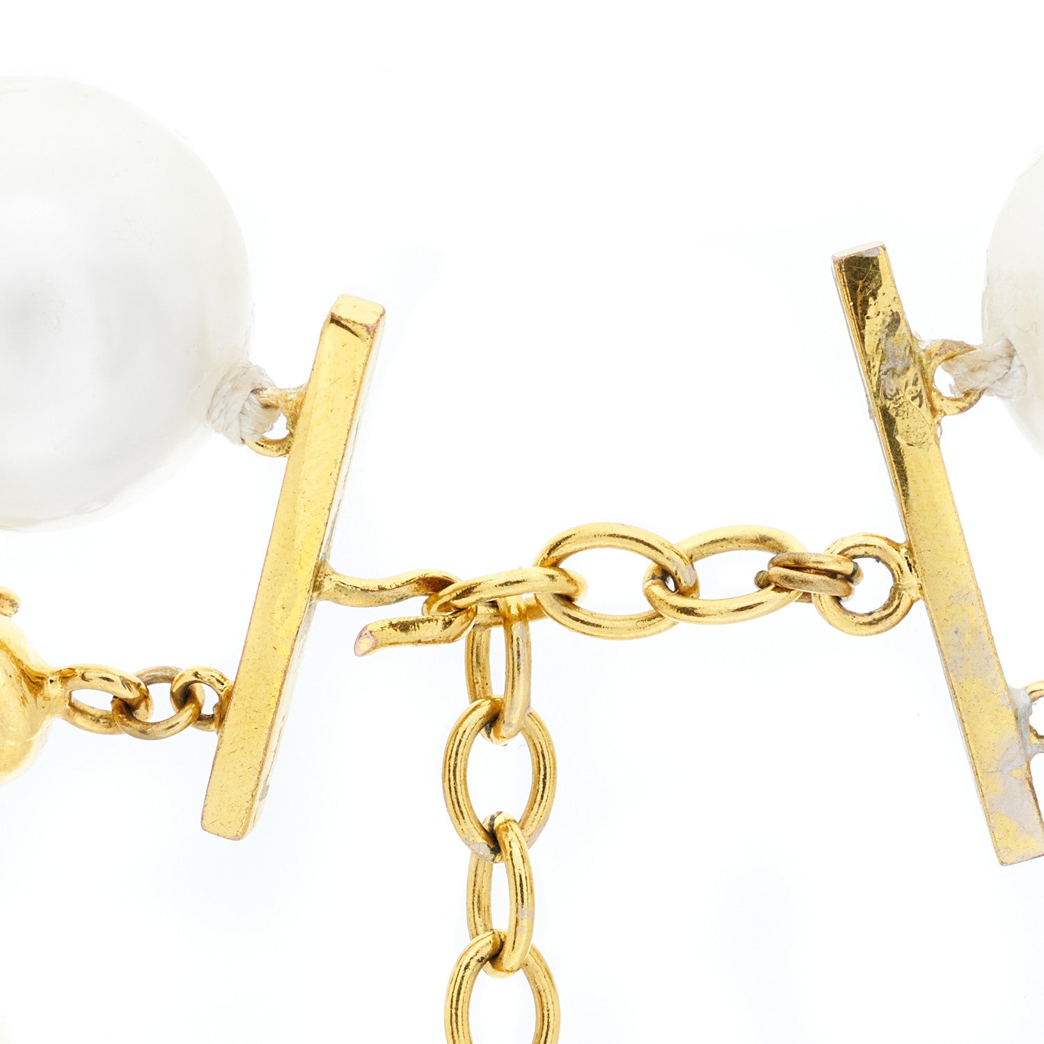 Chanel Pearl Chain Necklace Gold 3 of 5