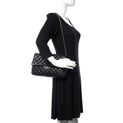 Chanel Iridescent Lambskin Quilted Snake Chain 2.55 Reissue Flap Black 2 of 13