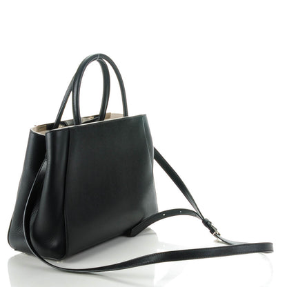 Fendi Vitello Elite Flamingo Mink Monster Charm Petite 2Jours Tote Black Multicolor 4 of 10