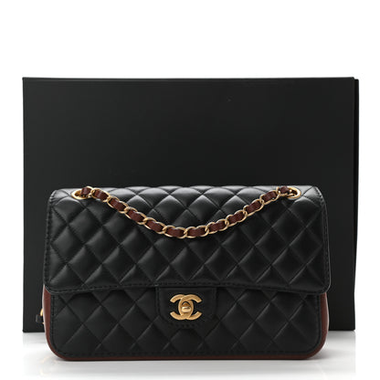 Chanel Calfskin Quilted Strap Into Flap Bag Black Brown 11 of 11