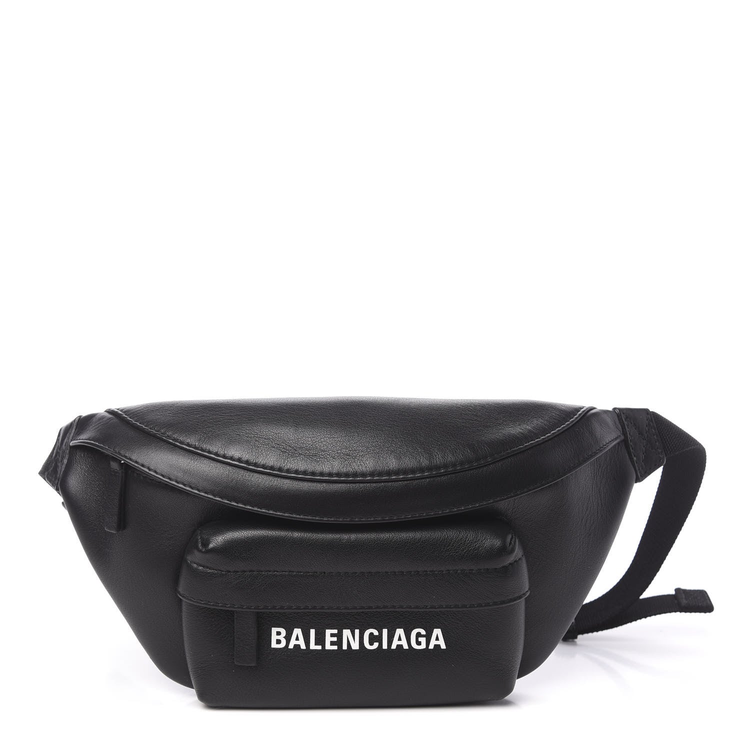Balenciaga Smooth Calfskin Logo Everyday Beltpack XS Black White 1 of 10