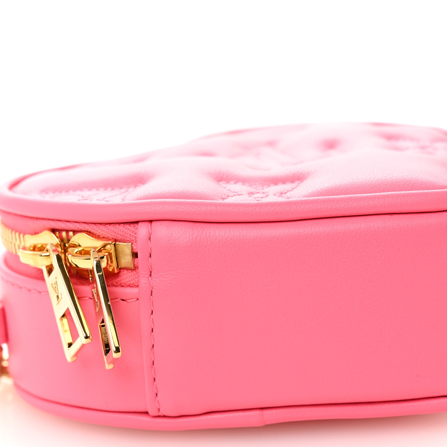Louis Vuitton Calfskin Embroidered Monogram Pop My Heart Bag Pouch Dragon Fruit Pink 8 of 9