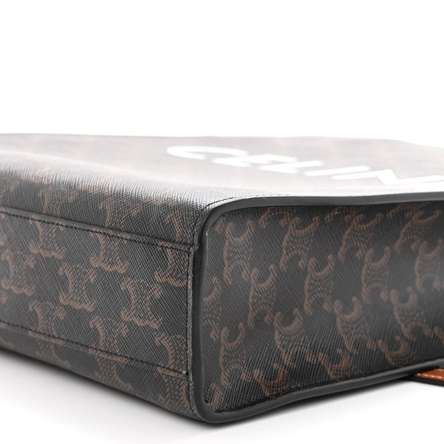 Celine Triomphe Canvas Calfskin Small Vertical Cabas Tan 8 of 9