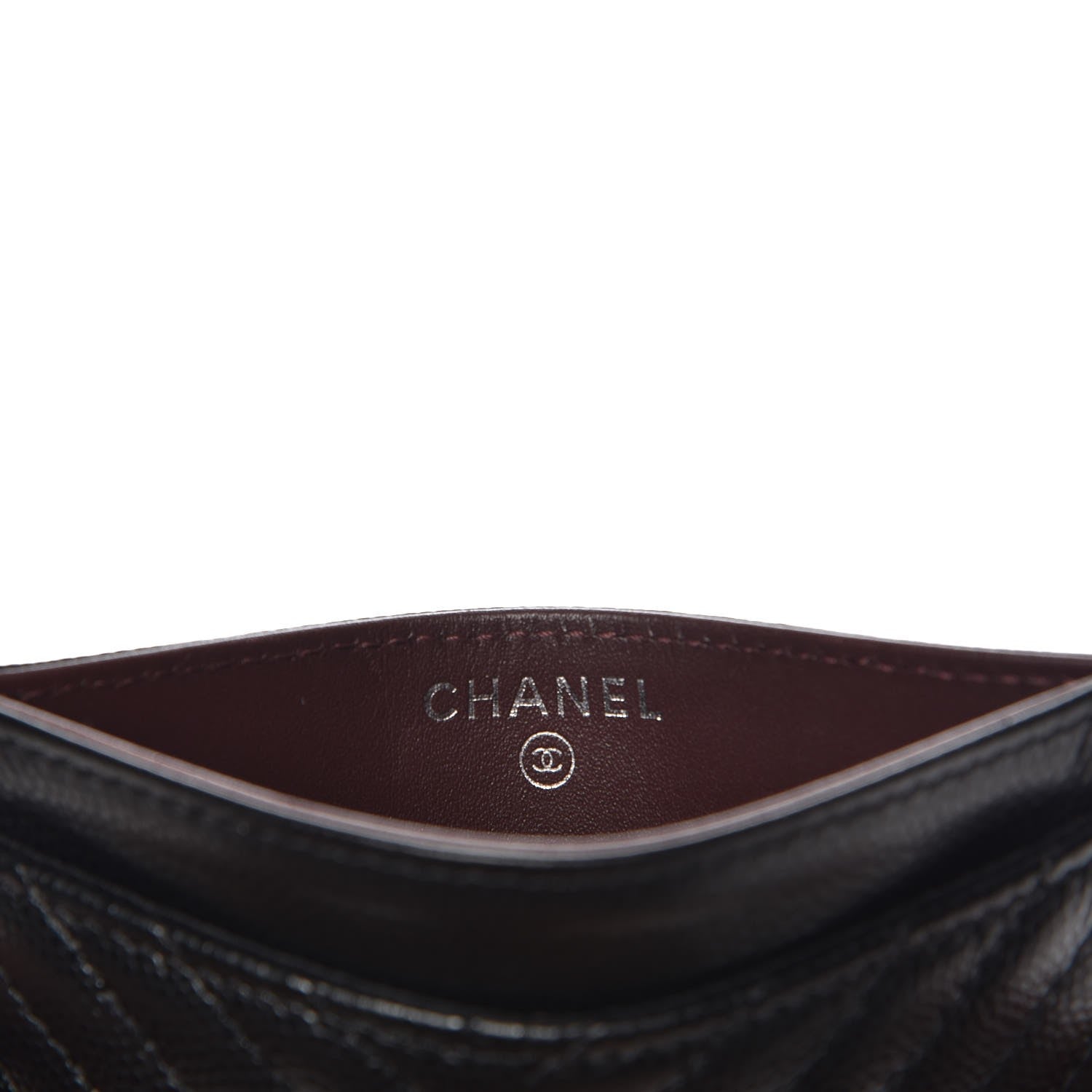 Chanel Caviar Chevron Quilted Card Holder Black 6 of 9