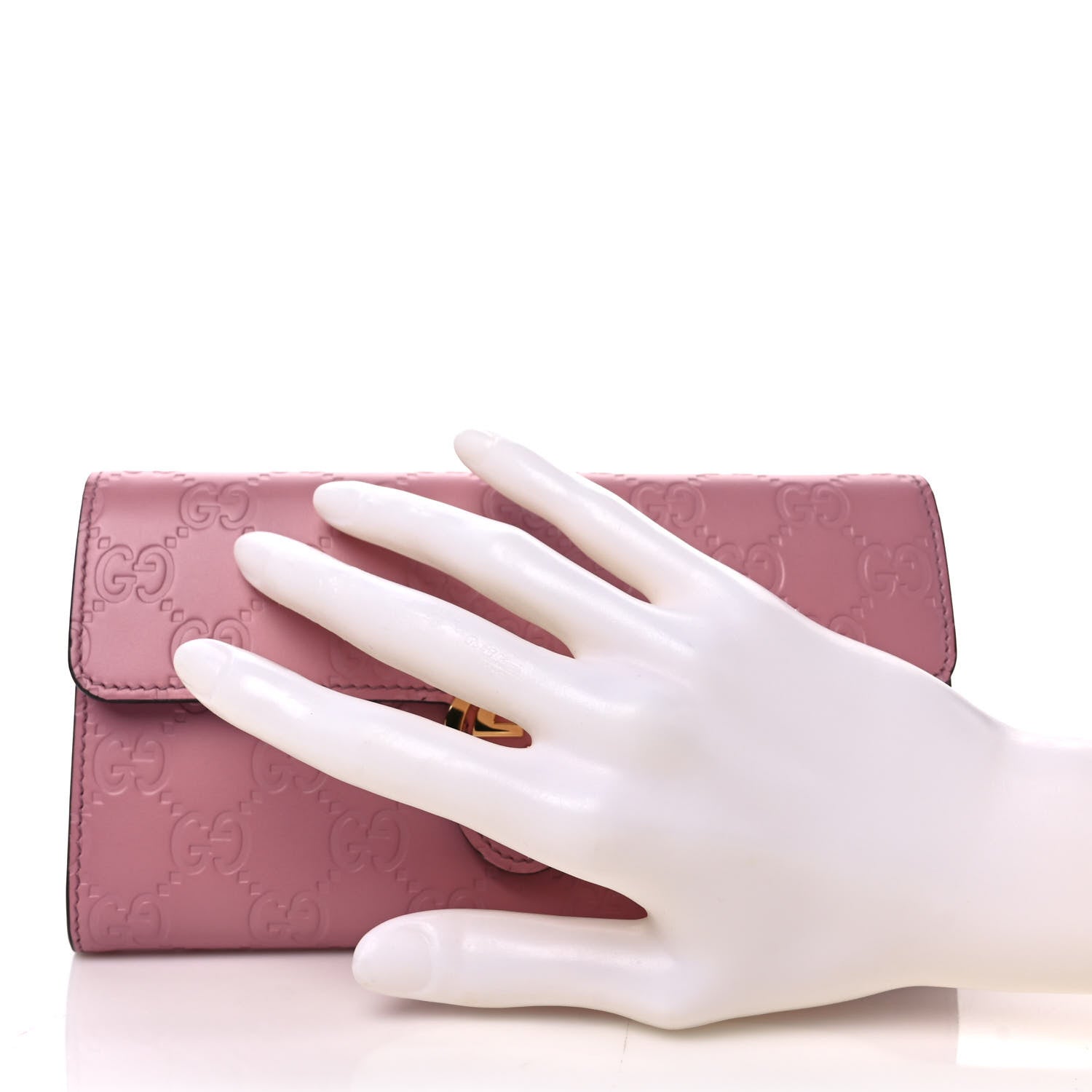 Gucci Guccissima Signature Icon Continental Wallet Carmine Rose 2 of 7
