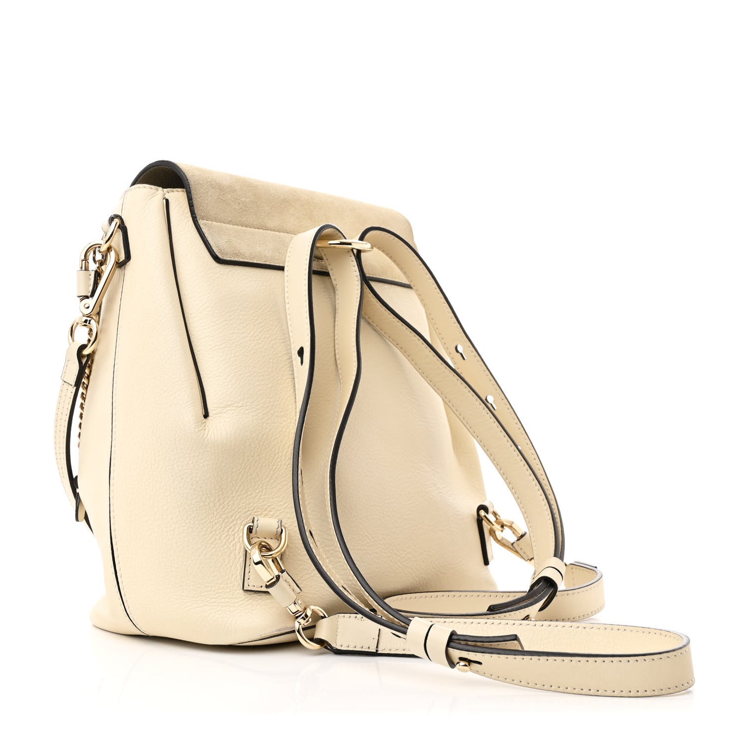 Suede Calfskin Medium Faye Backpack Off White