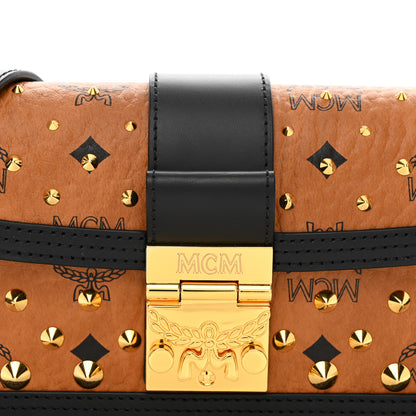 MCM Visetos Monogram Studded Mini Tracy Crossbody Bag Cognac 5 of 10