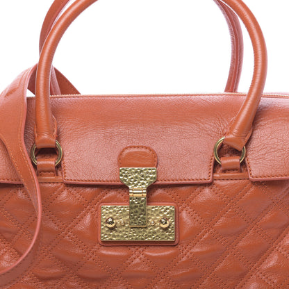 Marc Jacobs Lambskin Quilted Rudy Satchel Mandarin 8 of 10