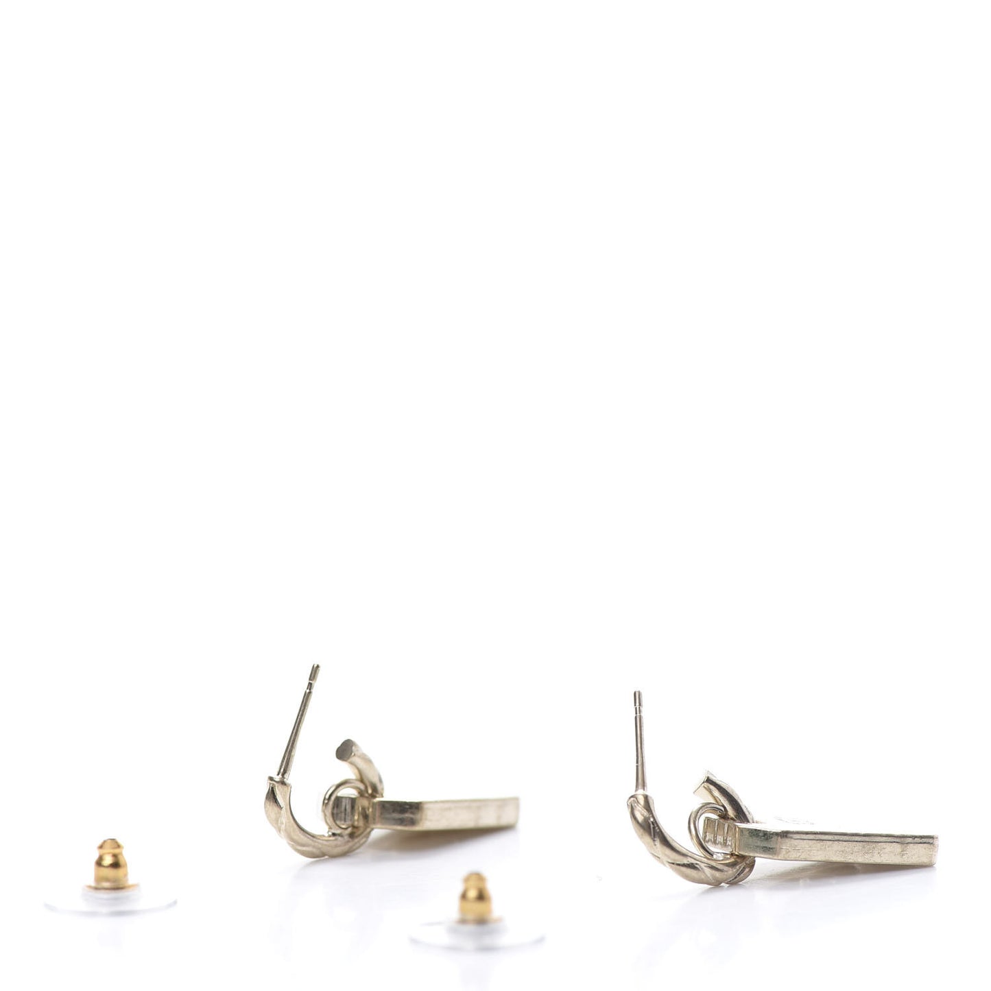 CC Tag Drop Earrings Gold
