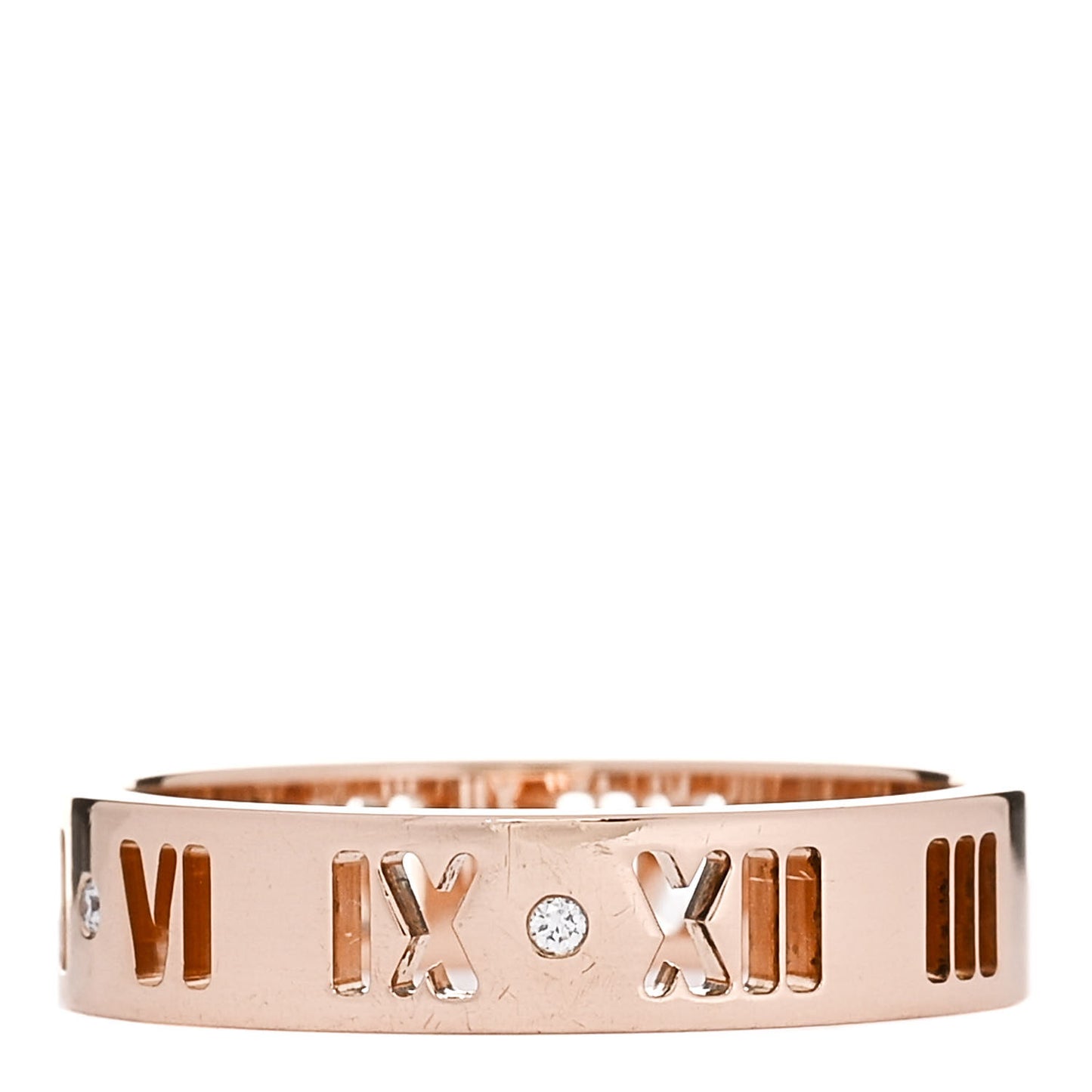 18K Rose Gold Diamond Atlas Pierced Ring 60 9.25
