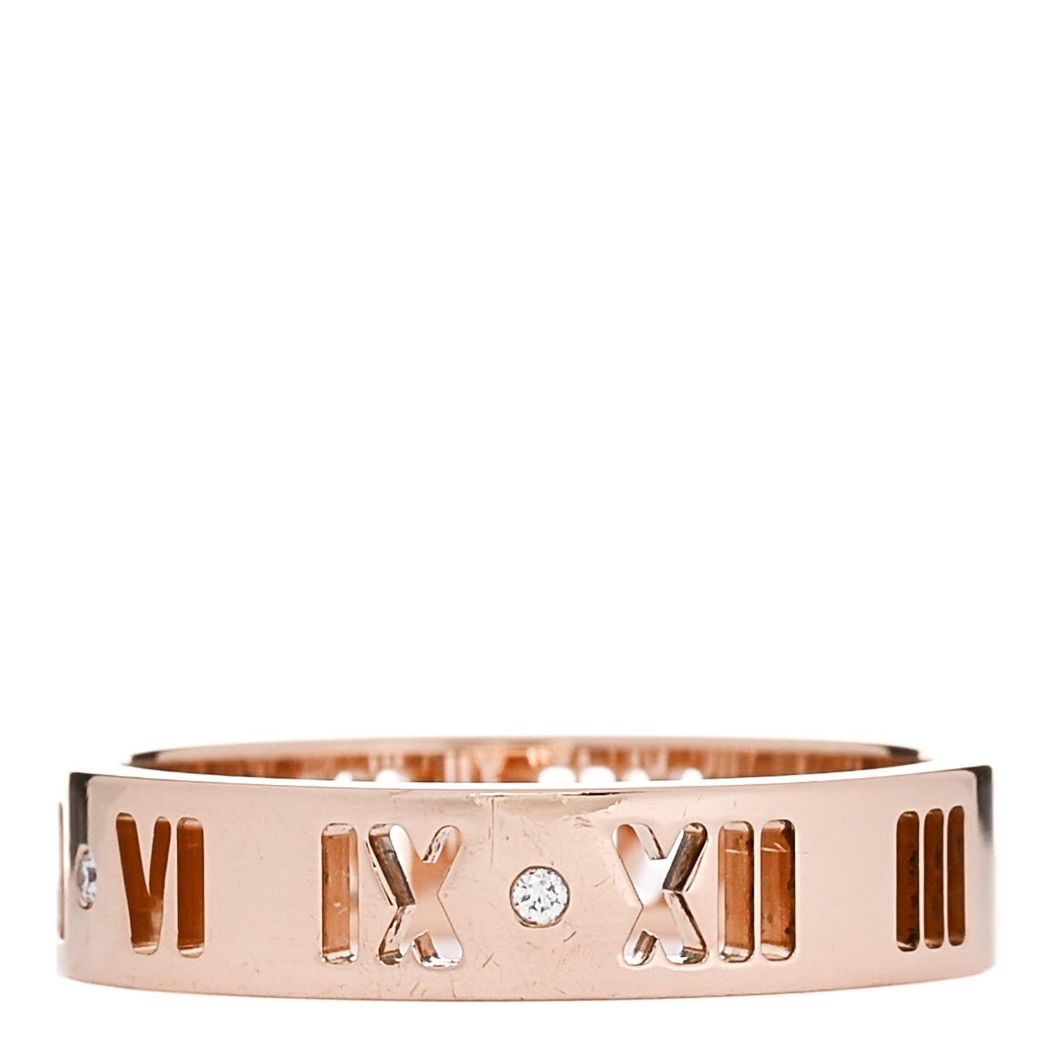 Tiffany 18K Rose Gold Diamond Atlas Pierced Ring 60 9.25 1 of 4