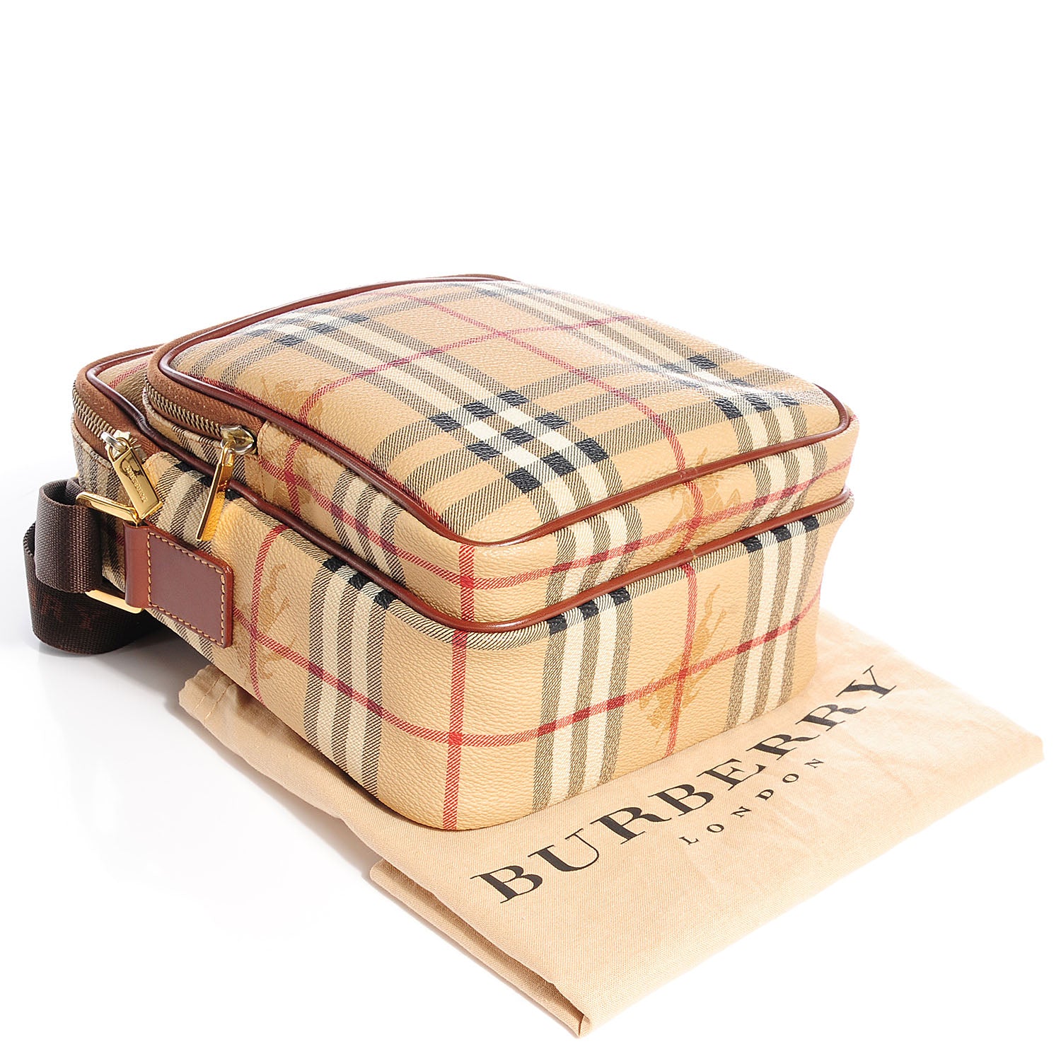 Burberry Haymarket Check Small Messenger Brown 5 of 17