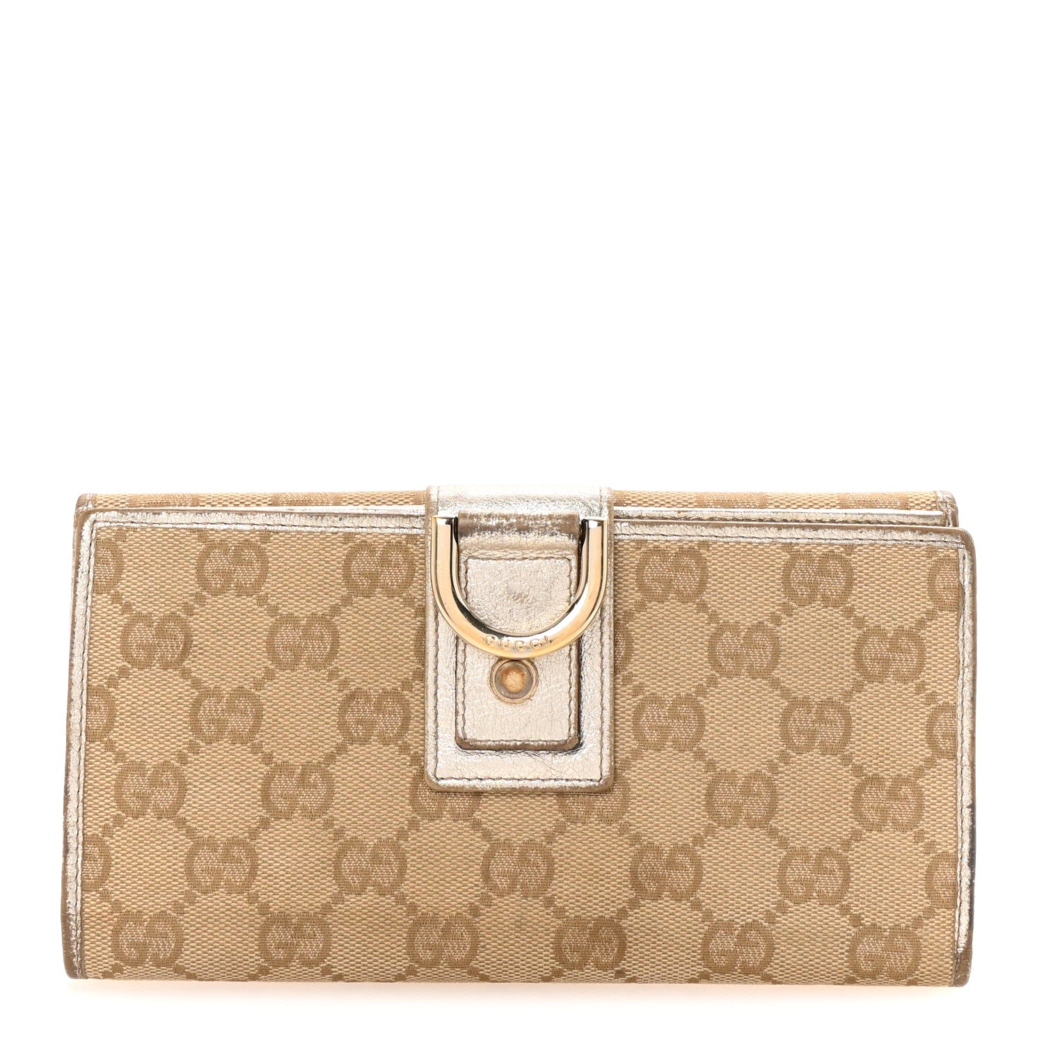 Gucci Monogram Abbey Continental Wallet Gold 1 of 7