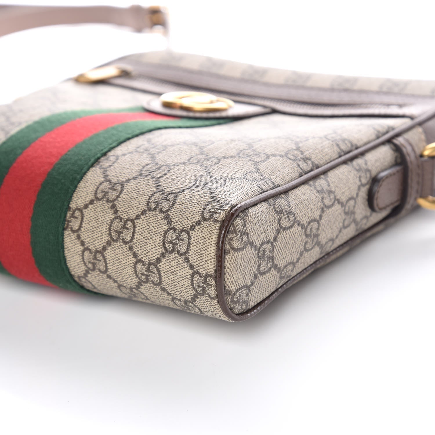 Gucci GG Supreme Monogram Web Small Ophidia Messenger Bag Brown 10 of 11