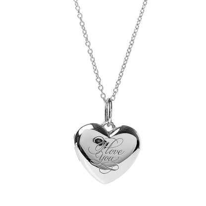 Tiffany Sterling Silver I Love You Heart Locket Pendant Necklace 4 of 9