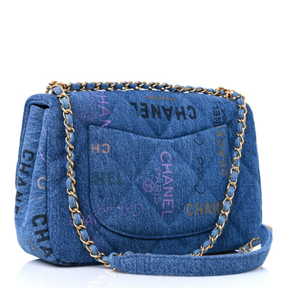 Chanel Denim Quilted Mini Denim Mood Rectangular Flap Blue Multicolor 3 of 10