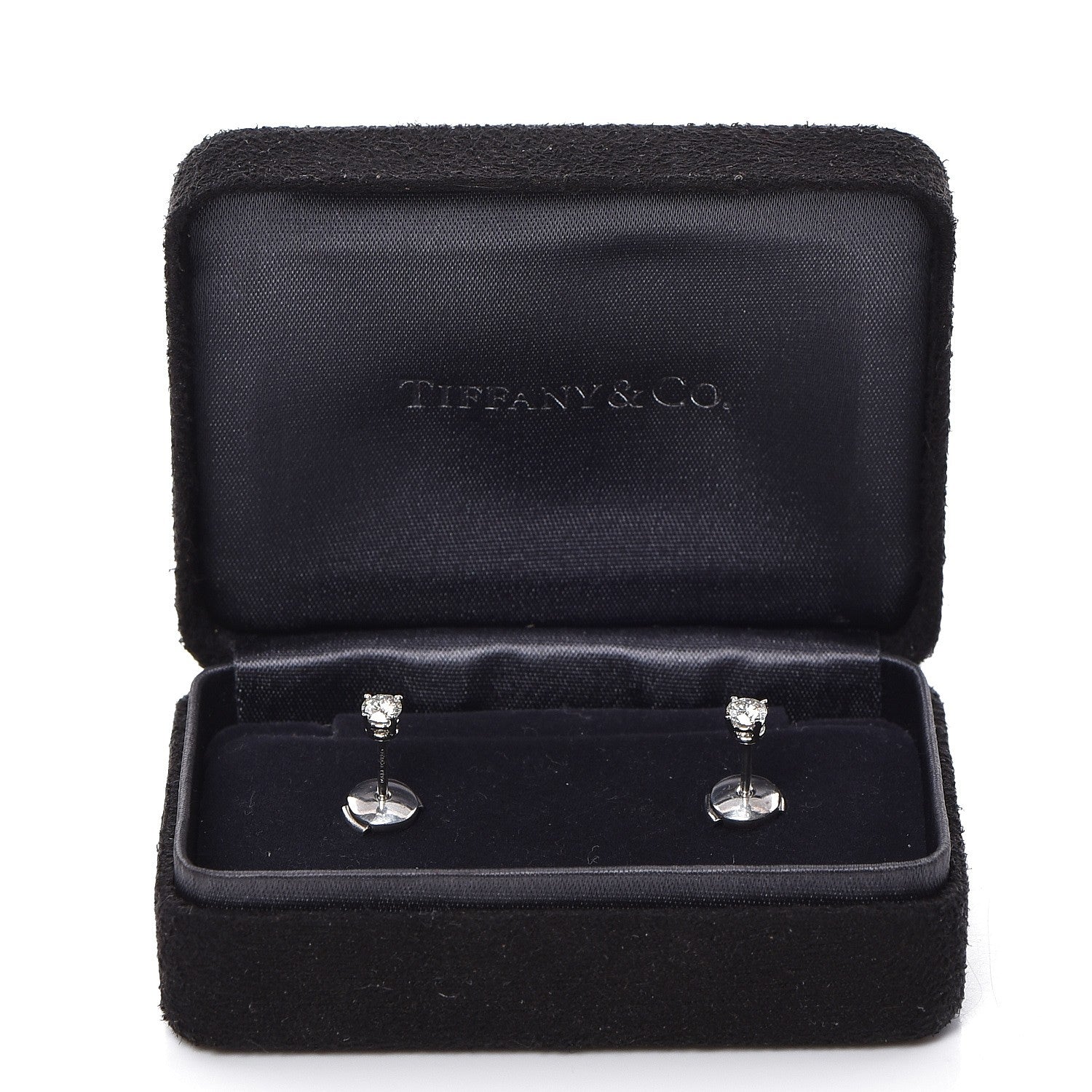 Tiffany Platinum Diamond .36ctw Solitaire Earrings 7 of 7