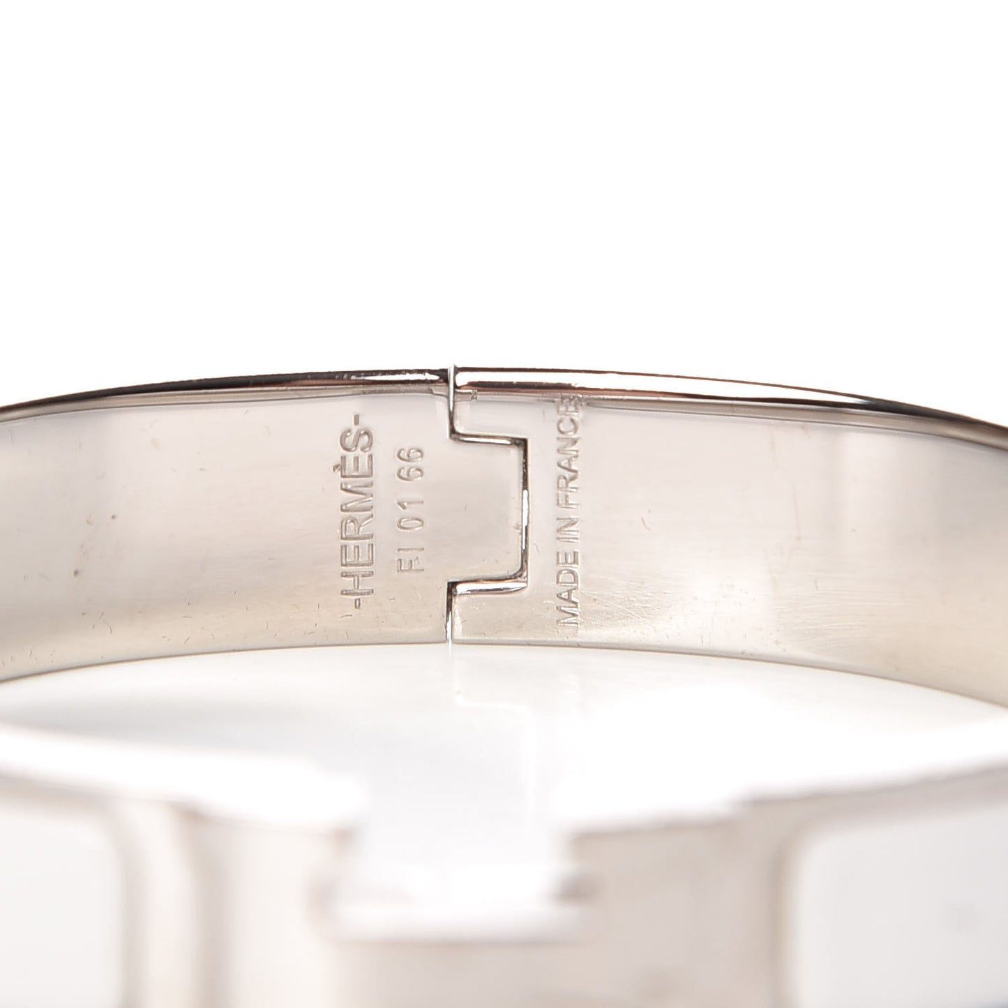 Enamel Narrow Clic Clac H Bracelet PM White