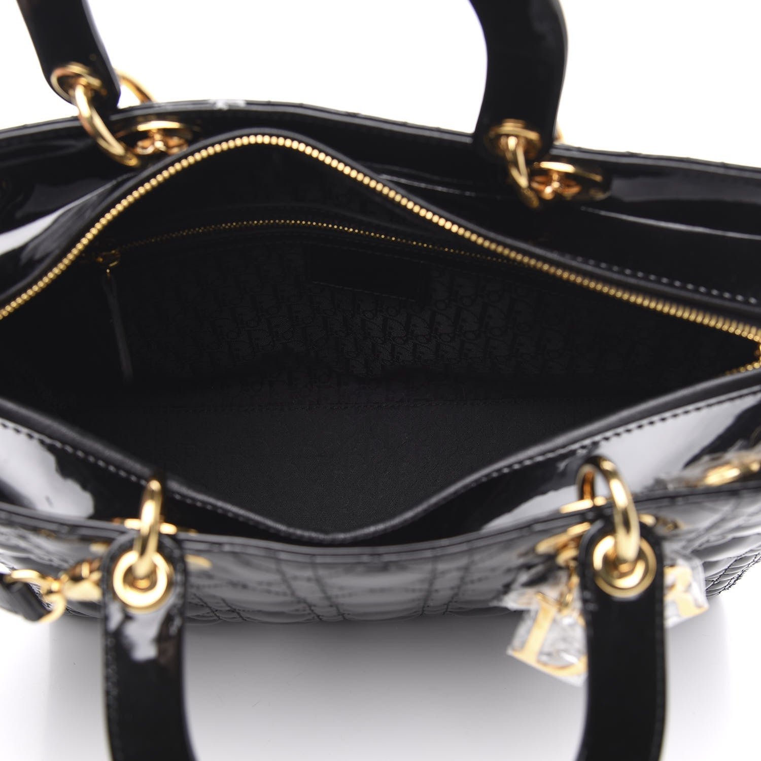 Christian Dior Patent Cannage Large Lady Dior Black 5 of 10