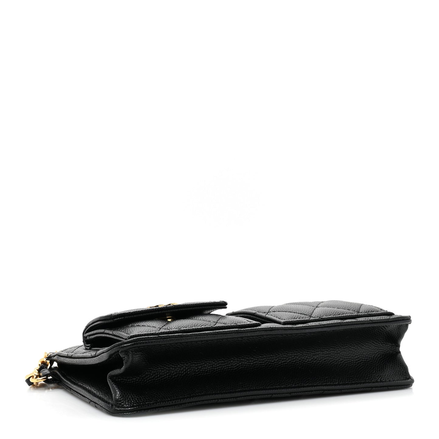 Caviar Quilted Polly Pocket Pouch Black