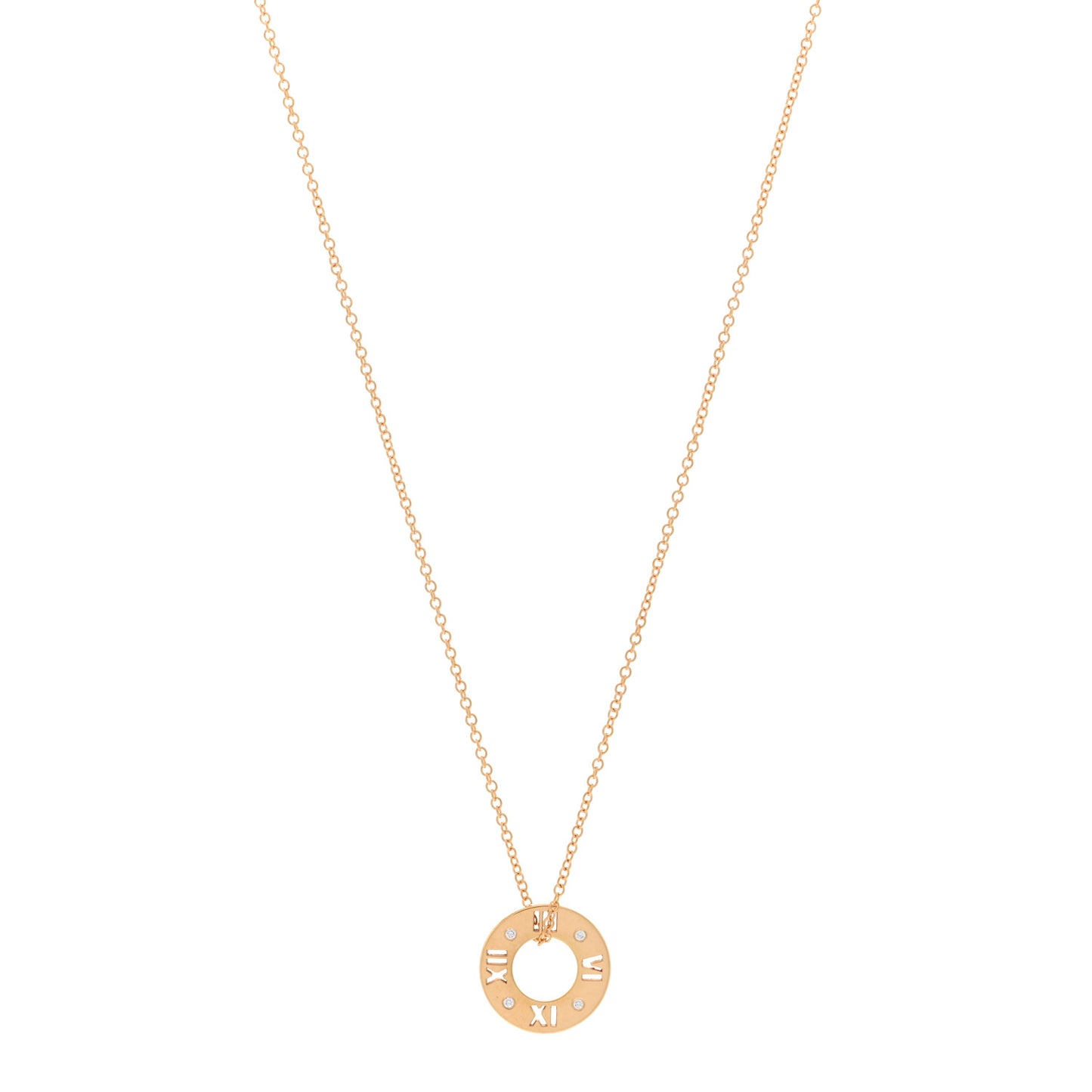18K Rose Gold Diamond Atlas Pierced Pendant Necklace