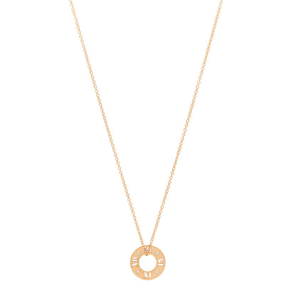 Tiffany 18K Rose Gold Diamond Atlas Pierced Pendant Necklace 1 of 5
