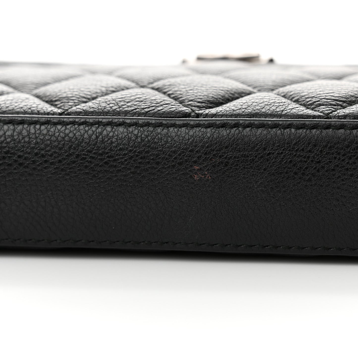 Calfskin Quilted Small Boy Clutch With Chain Black