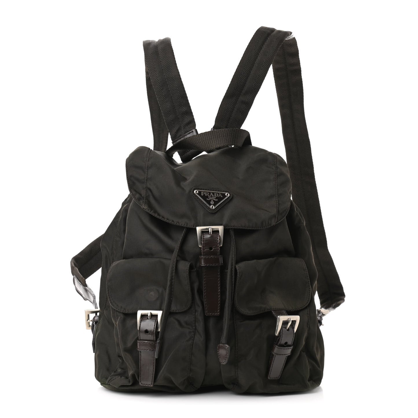 Tessuto Nylon Vela Small Backpack Black Dark Green
