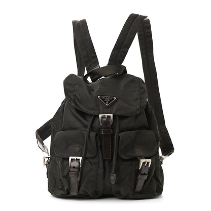 Prada Tessuto Nylon Vela Small Backpack Black Dark Green 1 of 9