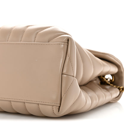 Saint Laurent Calfskin Y Quilted Monogram Medium Loulou Chain Satchel Dark Beige 10 of 15