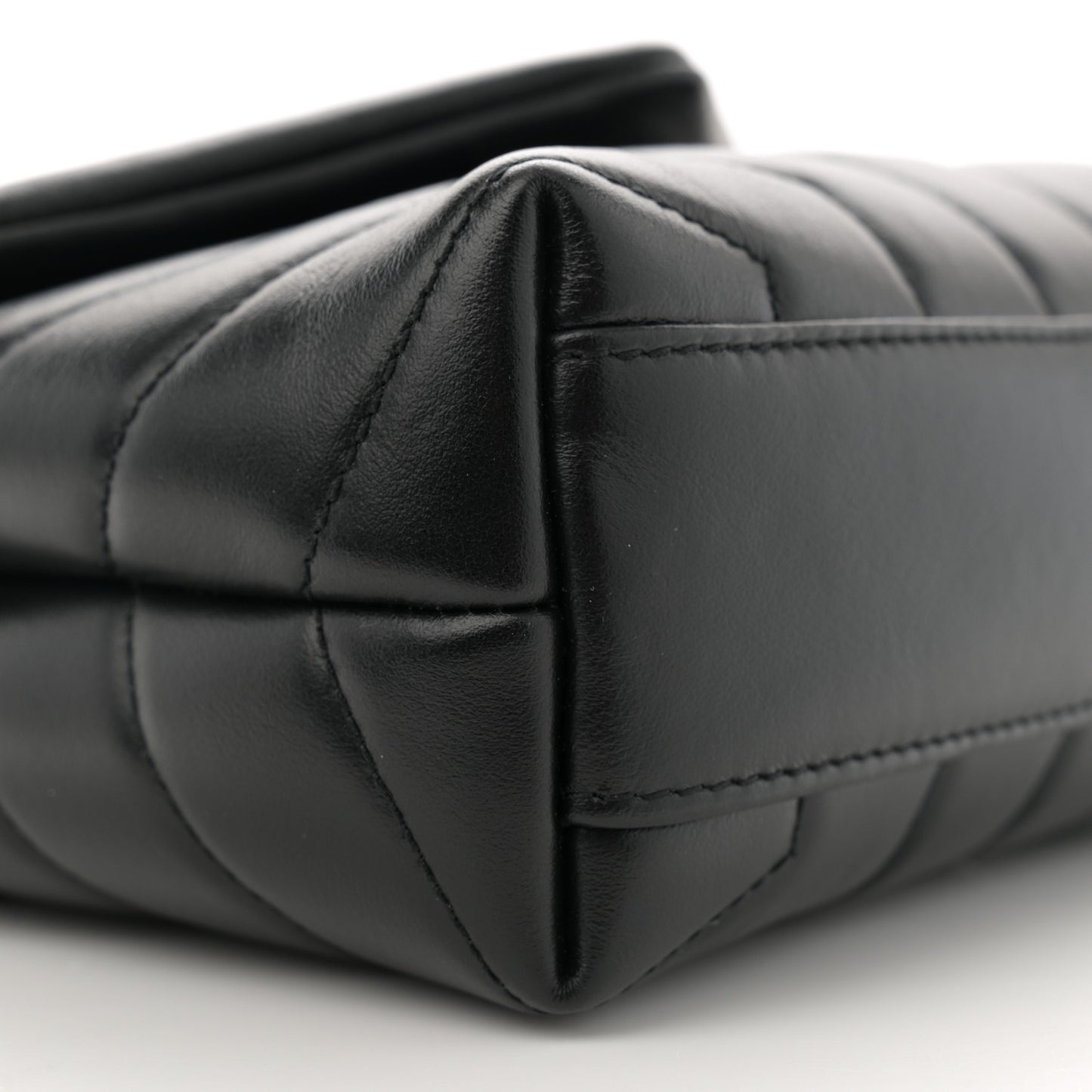 Calfskin Y Quilted Monogram Toy Loulou Crossbody Bag Black