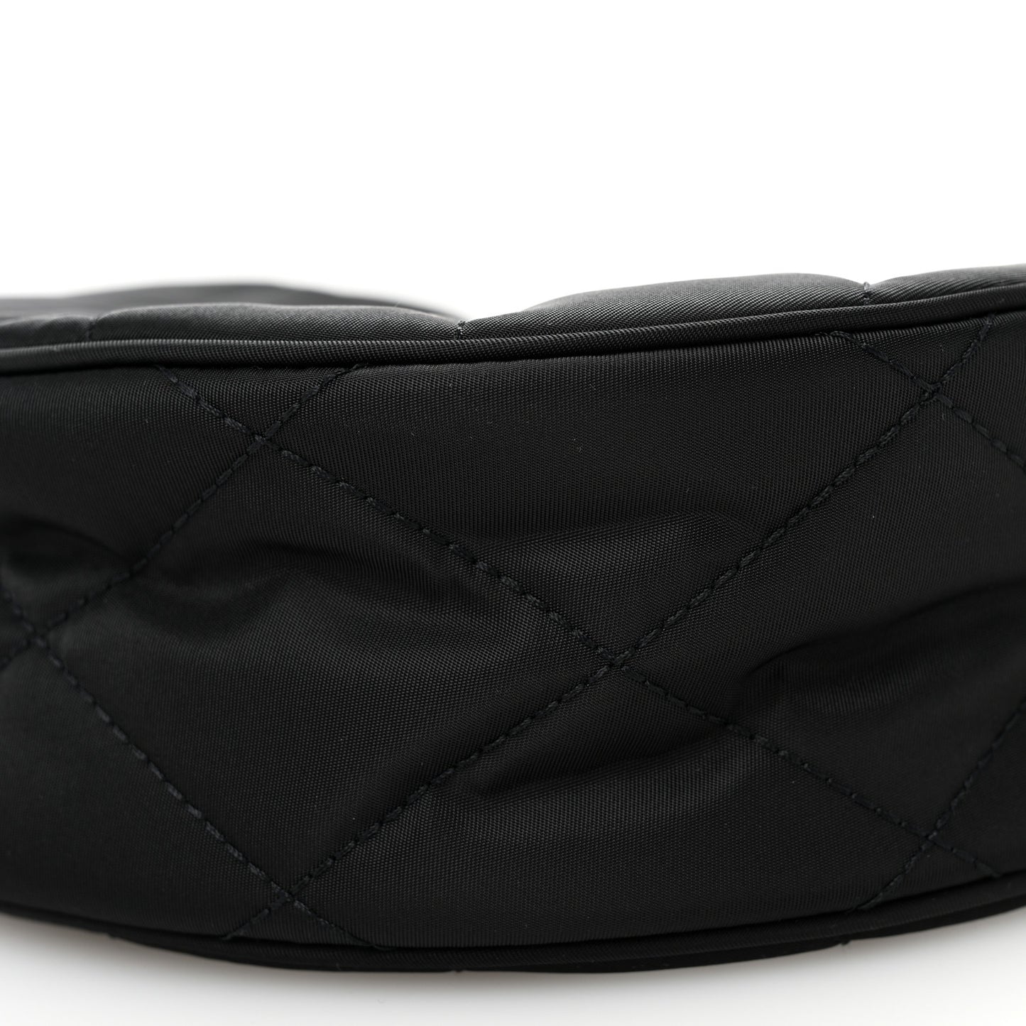 Nylon Horseshoe Crossbody Bag Black