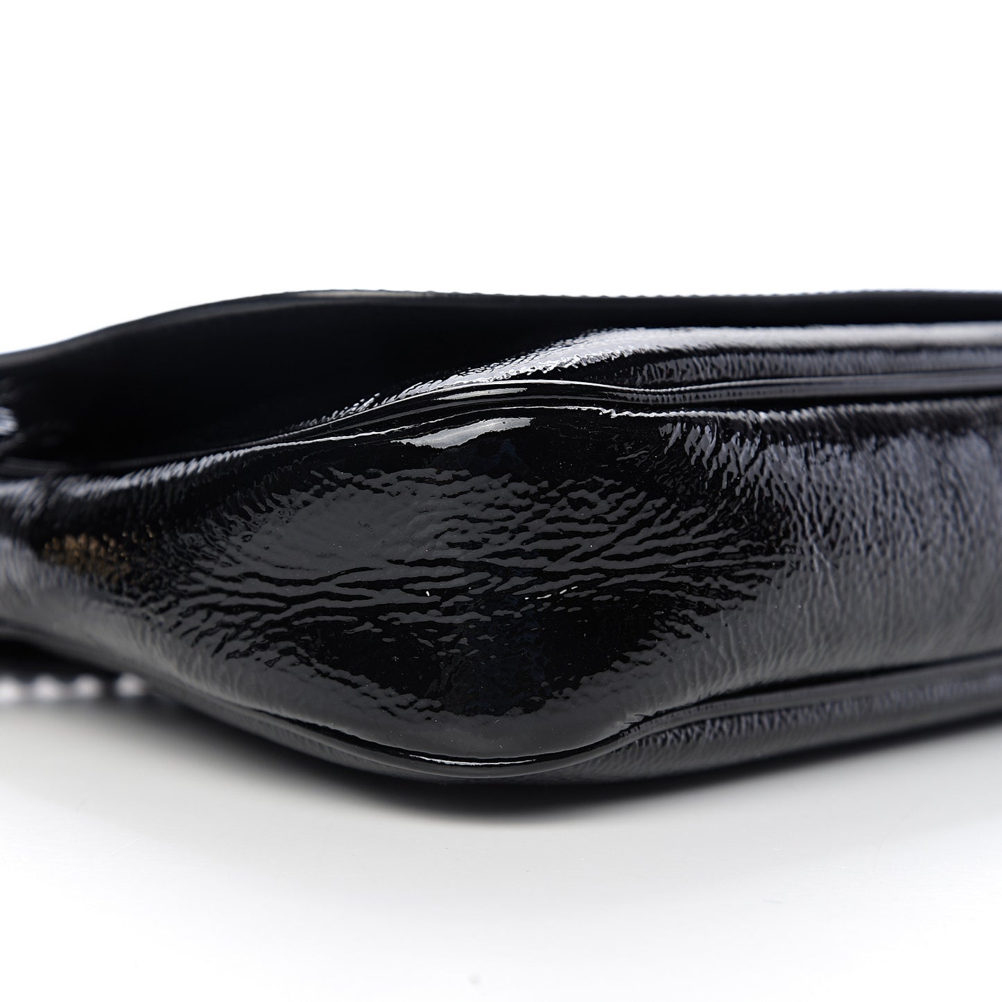 Patent Medium Soho Flap Crossbody Black