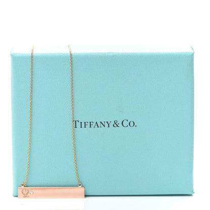 Tiffany 18K Rose Gold Diamond Paloma Picasso Loving Heart Bar Pendant Necklace 6 of 6