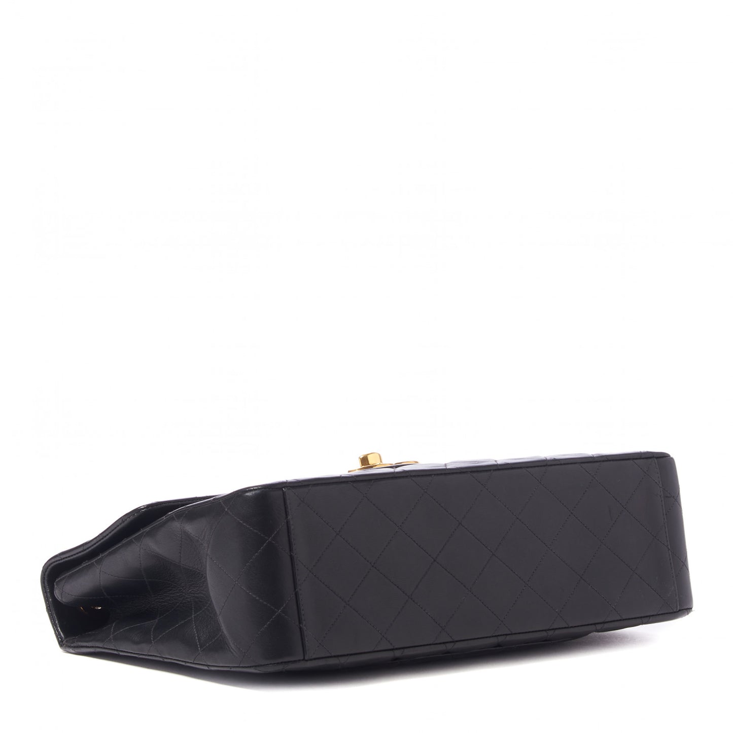 Lambskin Quilted XL Jumbo Single Flap Black