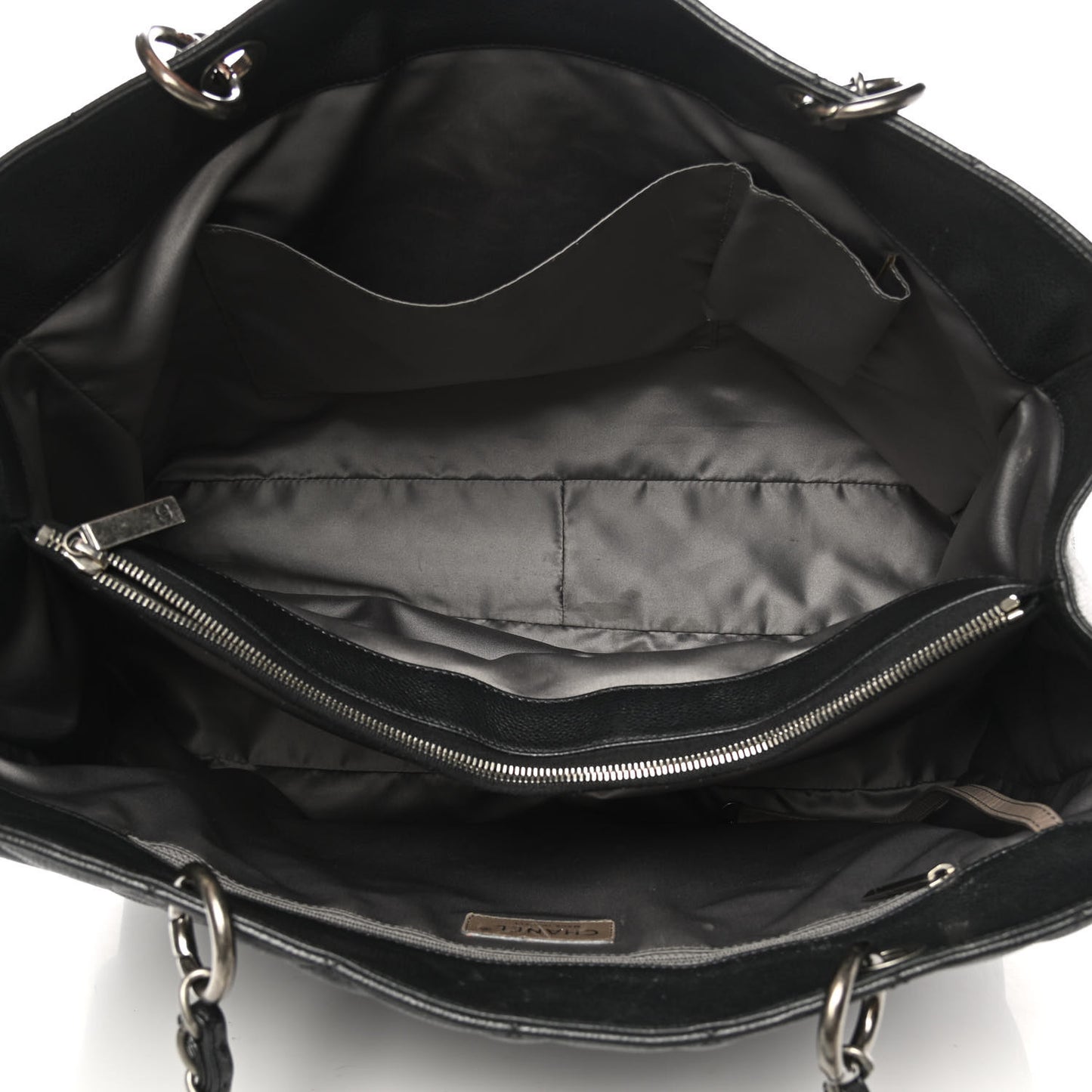 Caviar Quilted XXL Grand Shopping Tote GST Dark Grey