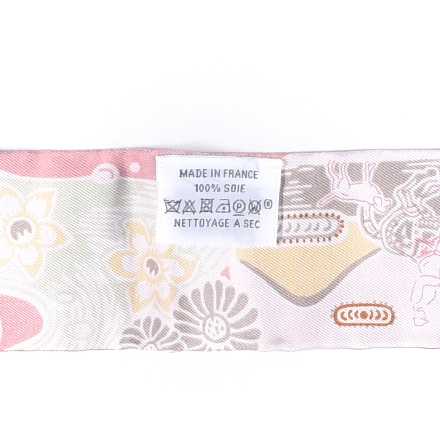 Silk Bingata Twilly Vieux Rose Vert De