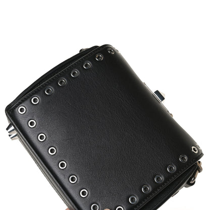 Alexander McQueen Fine Grain Goatskin Perforated Box Shoulder Bag 16 Black 15 of 16