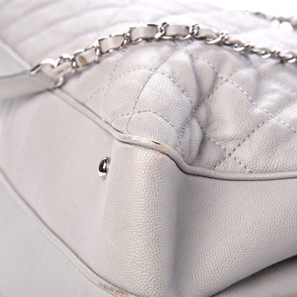 Chanel Caviar Quilted Top Handle Shopping Tote Grey 11 of 18
