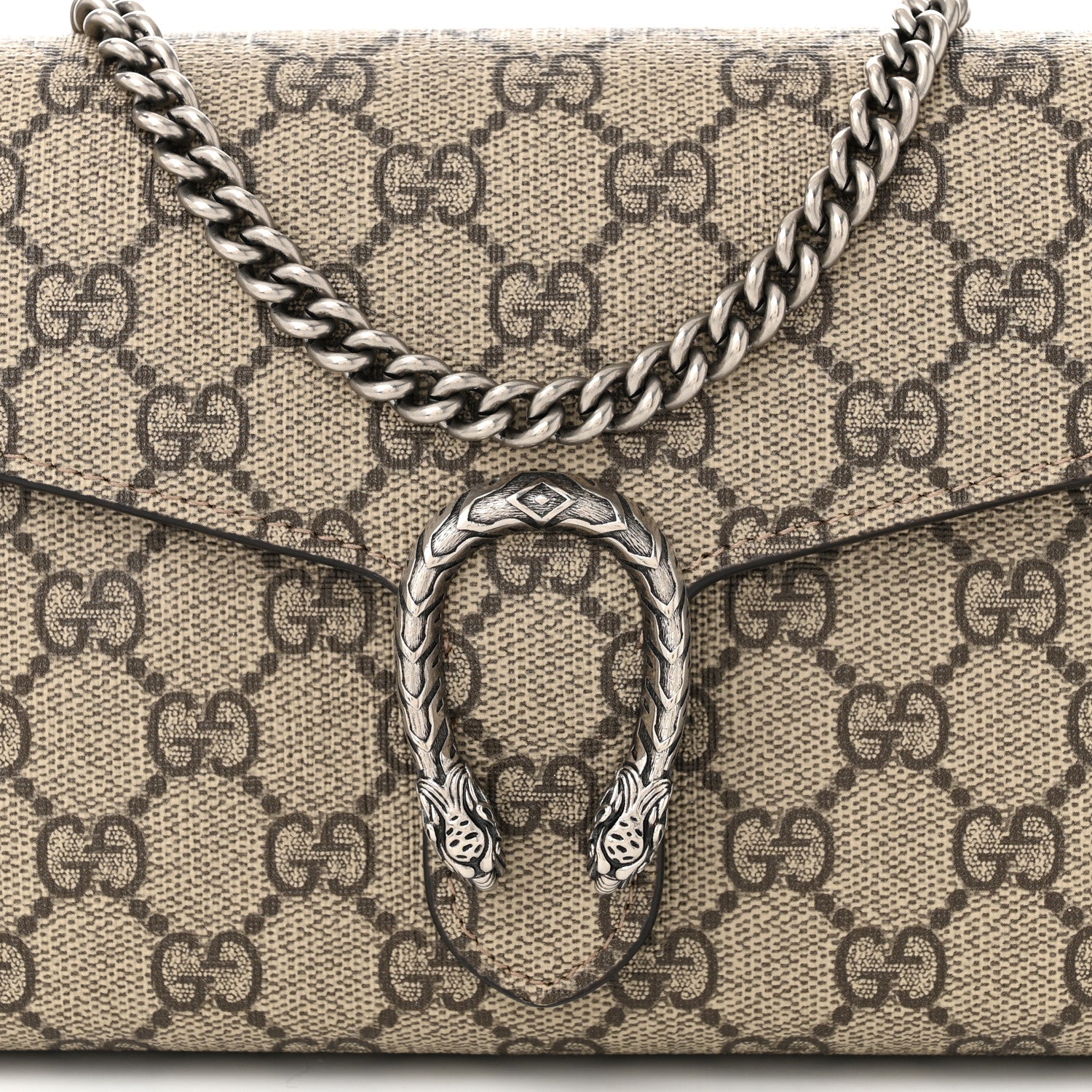 Gucci GG Supreme Monogram Mini Dionysus Chain Wallet Beige Taupe 9 of 12