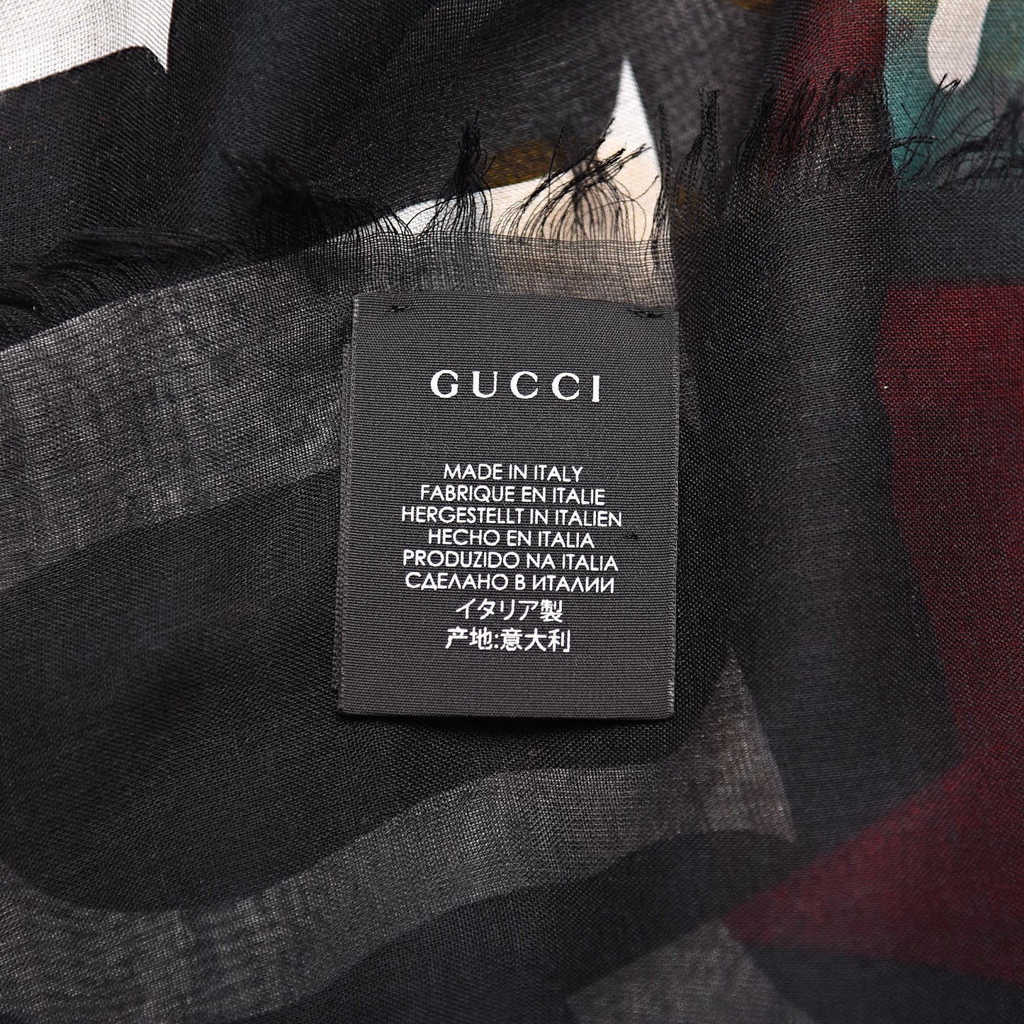 Modal Silk Coco Capitan Logo Square Scarf Black