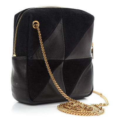 Saint Laurent Lambskin Suede Patchwork Monogram Jamie Cube Black 3 of 10
