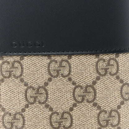 Gucci GG Supreme Monogram Selleria Calfskin Flap Wallet Beige Ebony Black 9 of 12