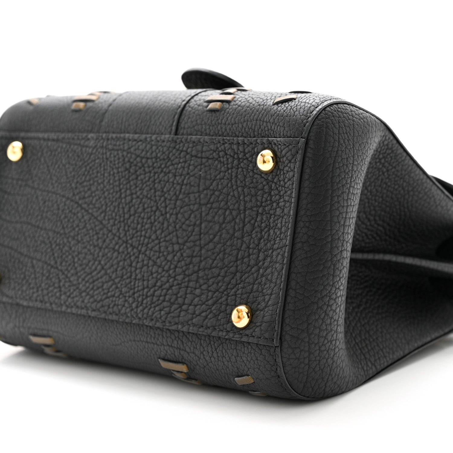 Delvaux Crispy Calfskin Tribal Stitch Mini Brillant Satchel Black Bronze 10 of 11