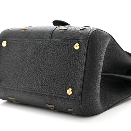 Delvaux Crispy Calfskin Tribal Stitch Mini Brillant Satchel Black Bronze 10 of 11