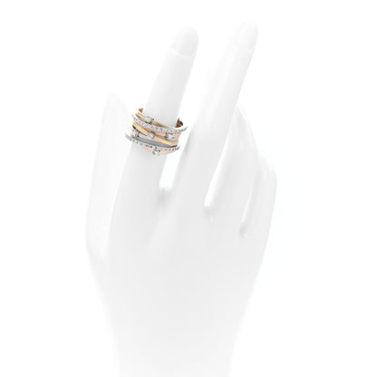 Marco Bicego 18K Yellow White Rose Gold Diamond Seven Strand Goa Ring 53 6.5 2 of 4