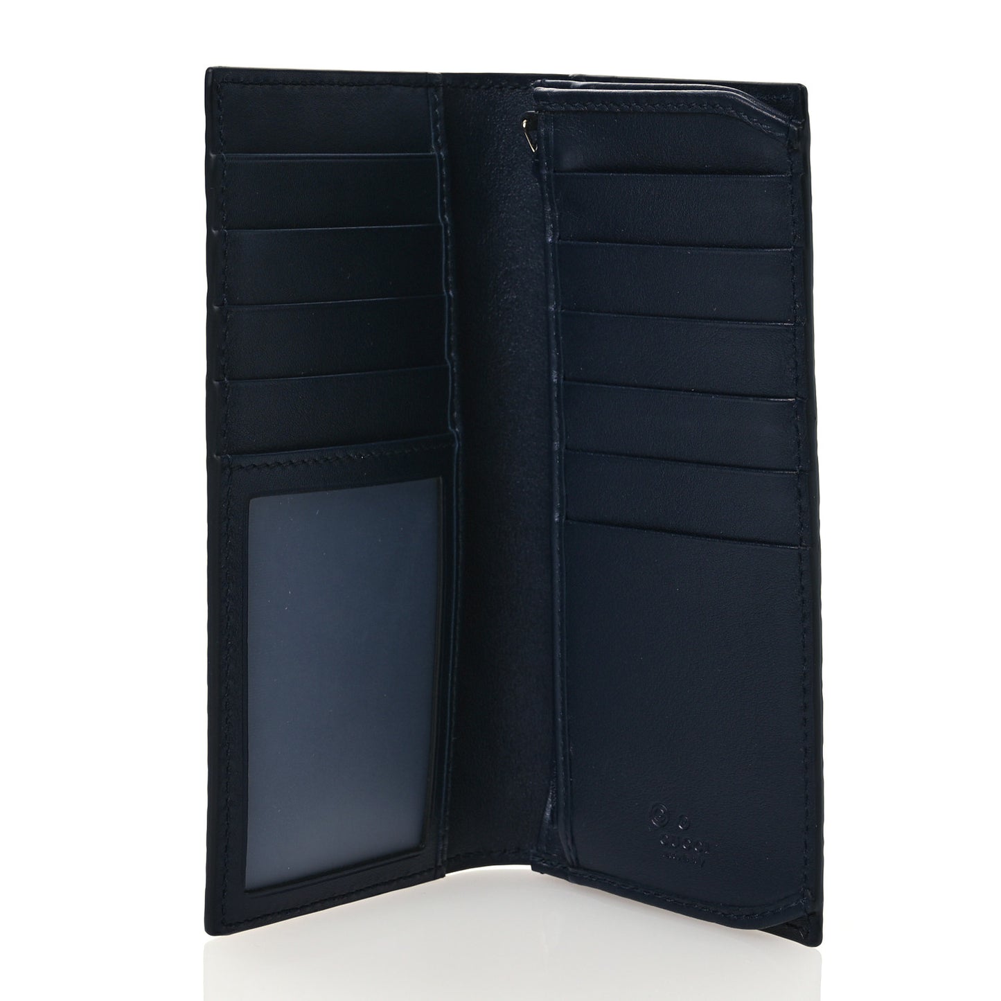 Microguccissima Bi-Fold Organizer Wallet Blue